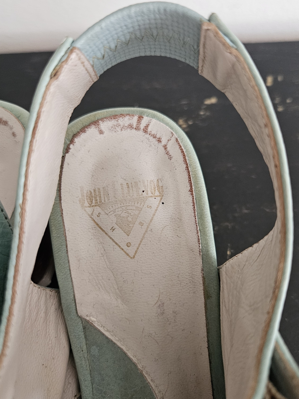 Fluevog Operetta Fiorenza Mint Leather Mary-Jane Slingback Heels Size 7 - Picture 8 of 10